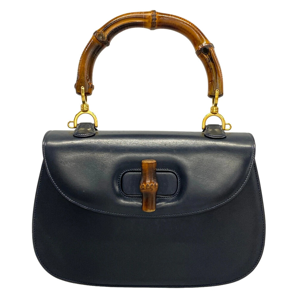 Gucci Bamboo Classic Dark Navy Leather #324738G12B